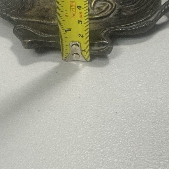 Vintage Brass Man Face Coin Tray Metalware Trinket Dish Pocket Emptier Figural - Picture 15 of 16